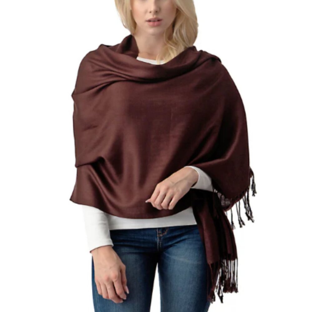 Pashmina Shawl in Dark Brown